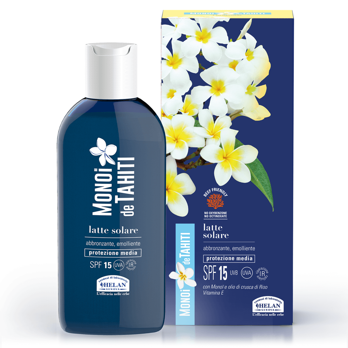 Latte Solare Abbronzante Emolliente SPF15 MONOÏ de TAHITI - HELAN