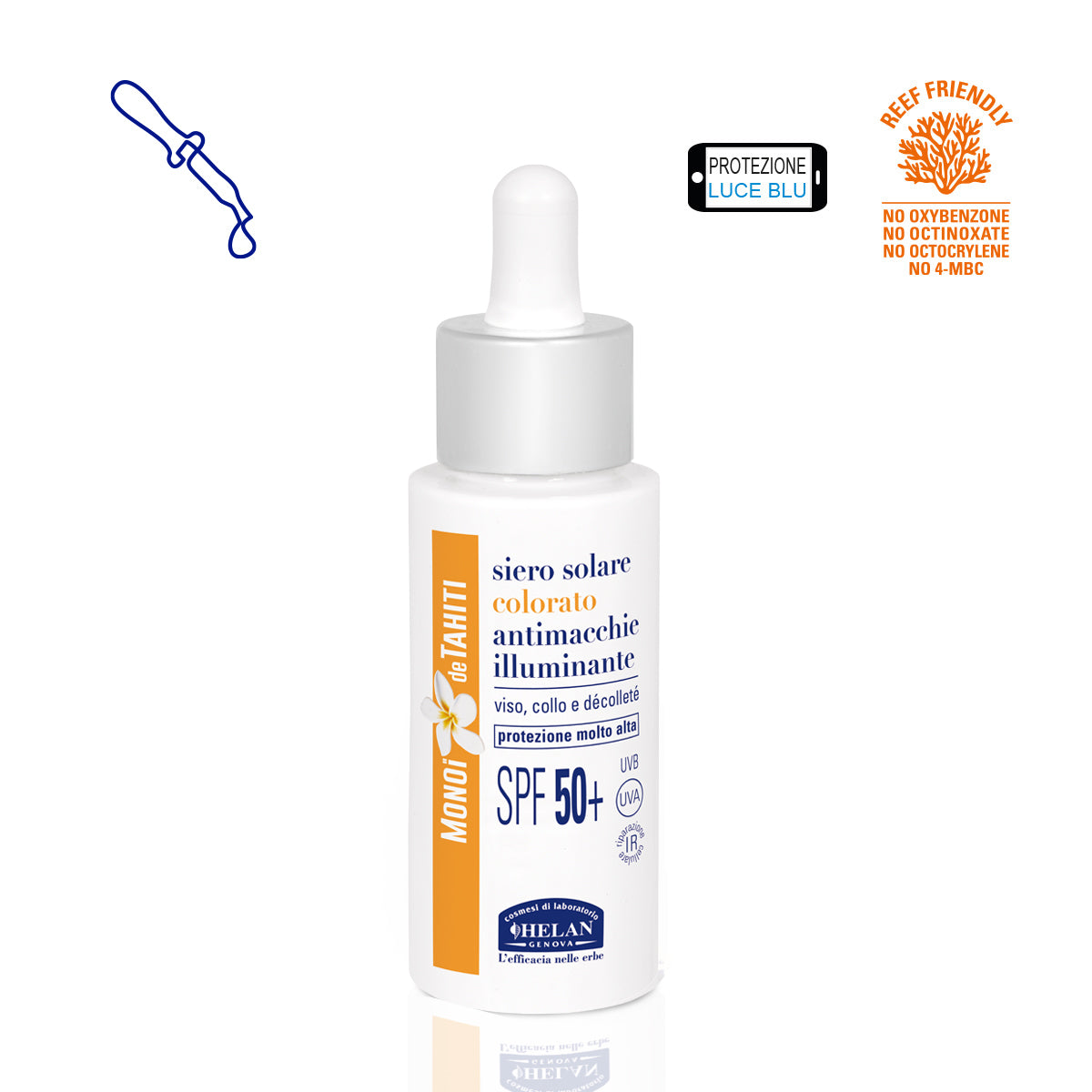 Siero Solare Colorato Antimacchie Illuminante spf 50+ - MONOÏ de TAHITI - HELAN