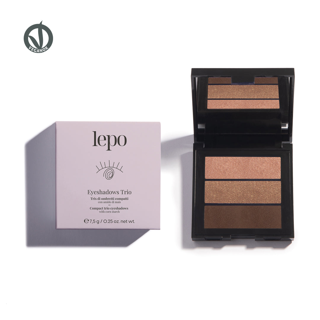 EYESHADOWS TRIO Tris di ombretti compatti con amido di mais