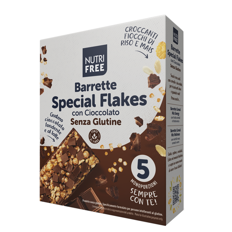 NUTRIFREE - BARRETTE CON CIOCCOLATO Senza Glutine 124 gr (24 gr x 5)