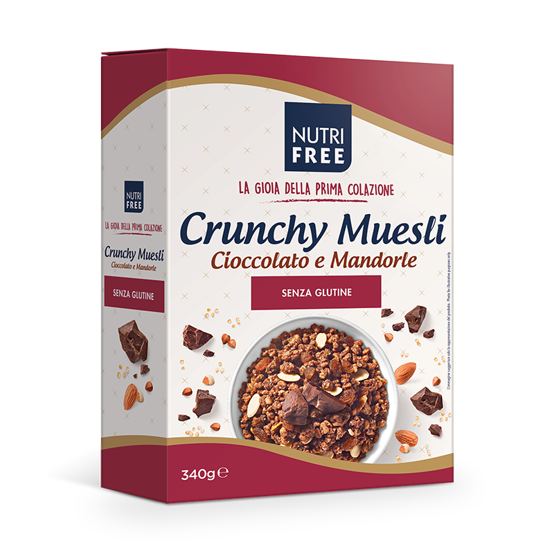NUTRIFREE - CRUNCHY MUESLI CIOCCOLATO E MANDORLE Senza Glutine 340 gr