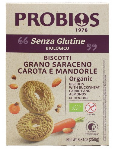 Probios Biscotti Grano Saraceno, Carota e Mandorle