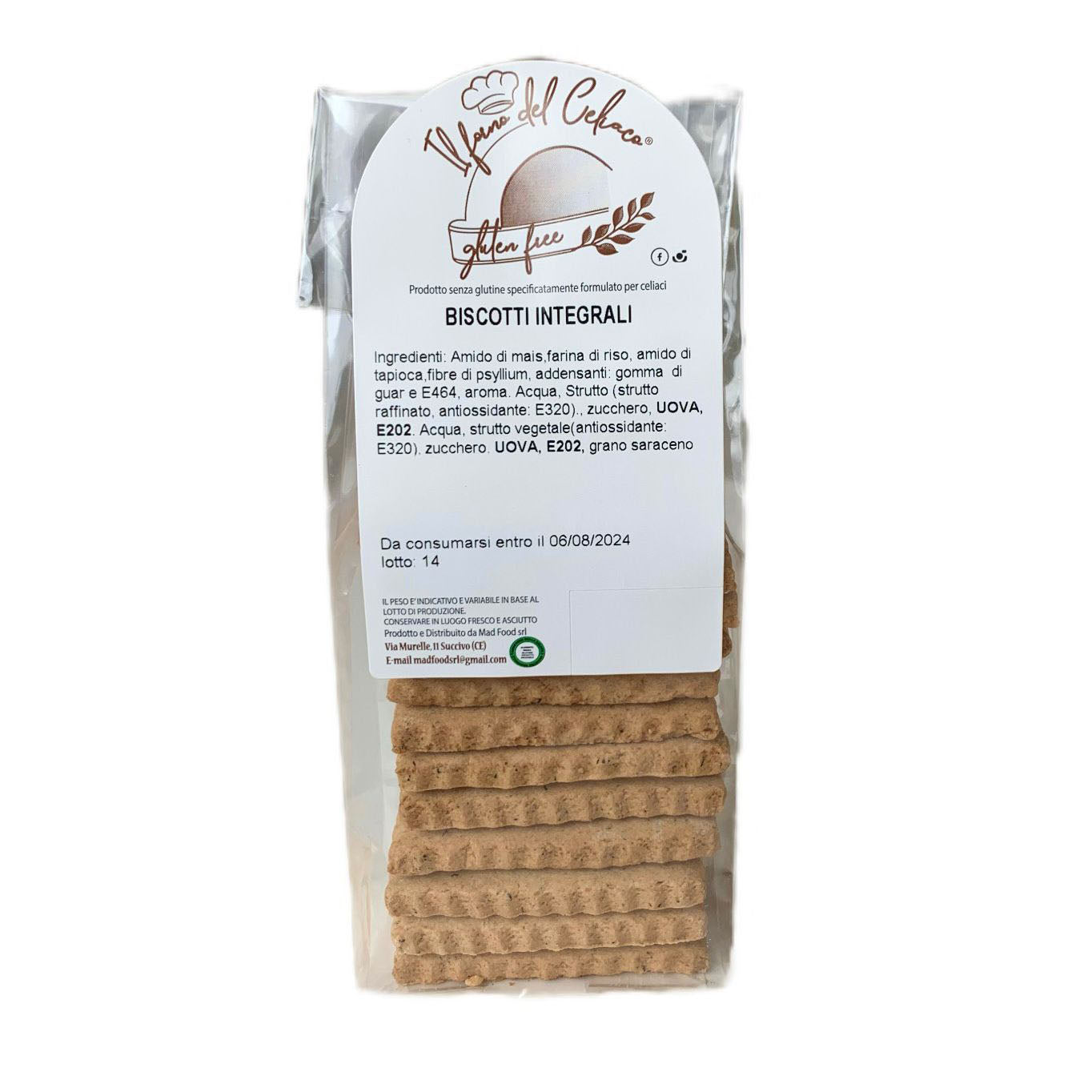 Biscotti integrali IL FORNO DEL CELIACO - gr 150