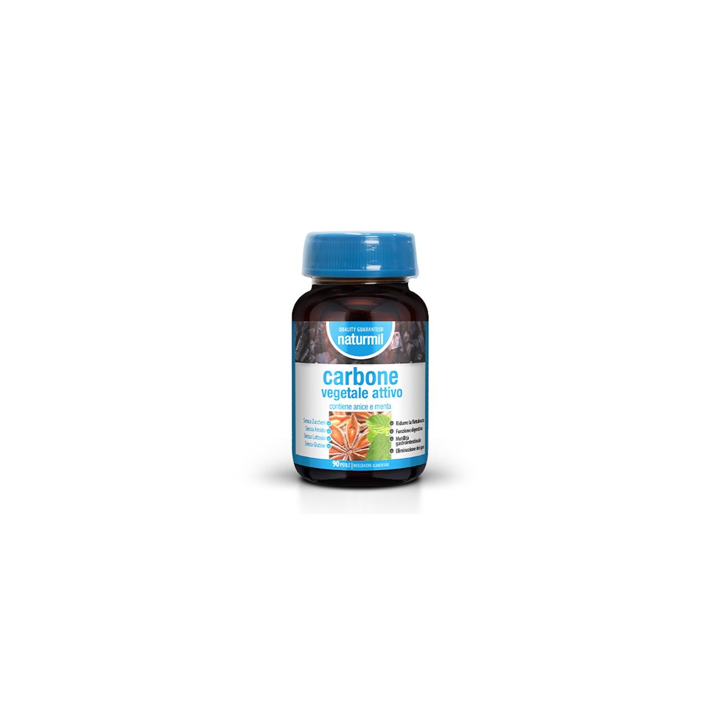Integratore alimentare Carbone Vegetale Attivo - NATURMIL 90 perle