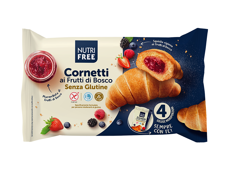 NUTRIFREE - CORNETTI AI FRUTTI DI BOSCO Senza Glutine GR 240 (60GRX4)