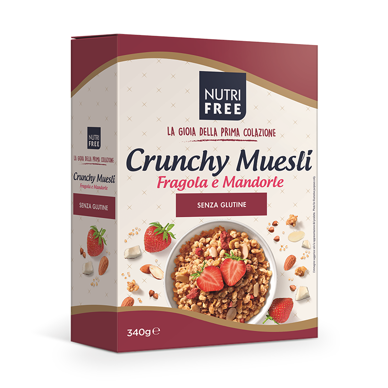 NUTRIFREE - CRUNCHY MUESLI FRAGOLA E MANDORLE Senza Glutine 340 gr
