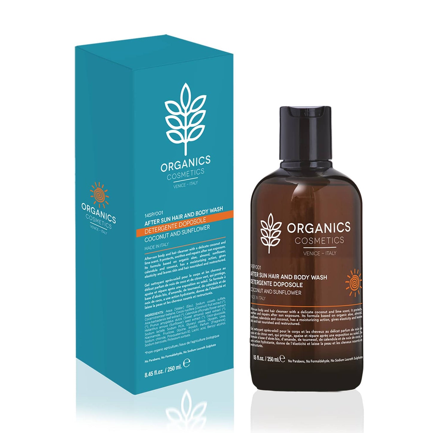 Detergente doposole corpo e capelli After Sun Hair and Body Wash 250ml - Organics Pharm