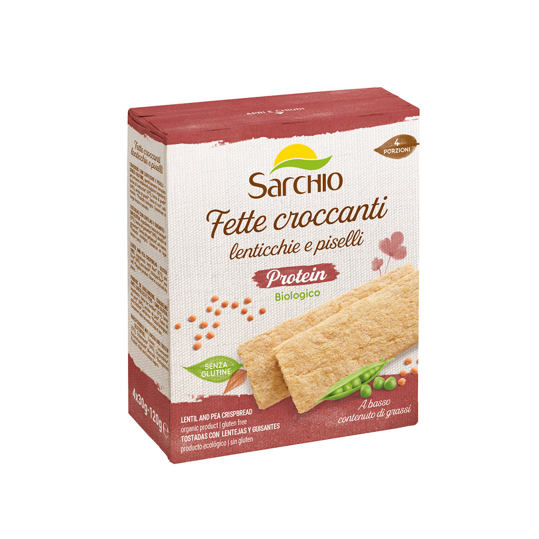 SARCHIO - FETTE CROCCANTI LENTICCHIE E PISELLI 120G