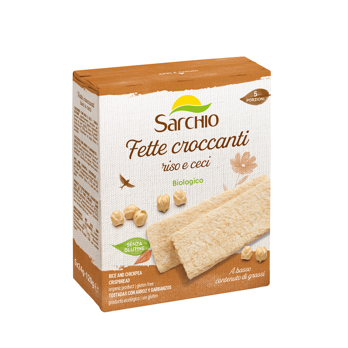 SARCHIO - FETTE CROCCANTI RISO E CECI 120G