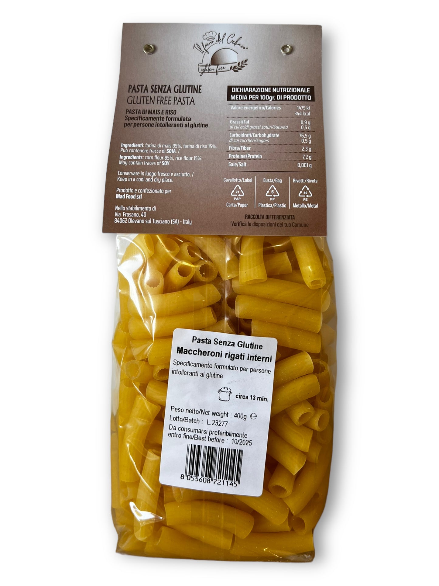 Pasta Maccheroni IL FORNO DEL CELIACO - gr 400