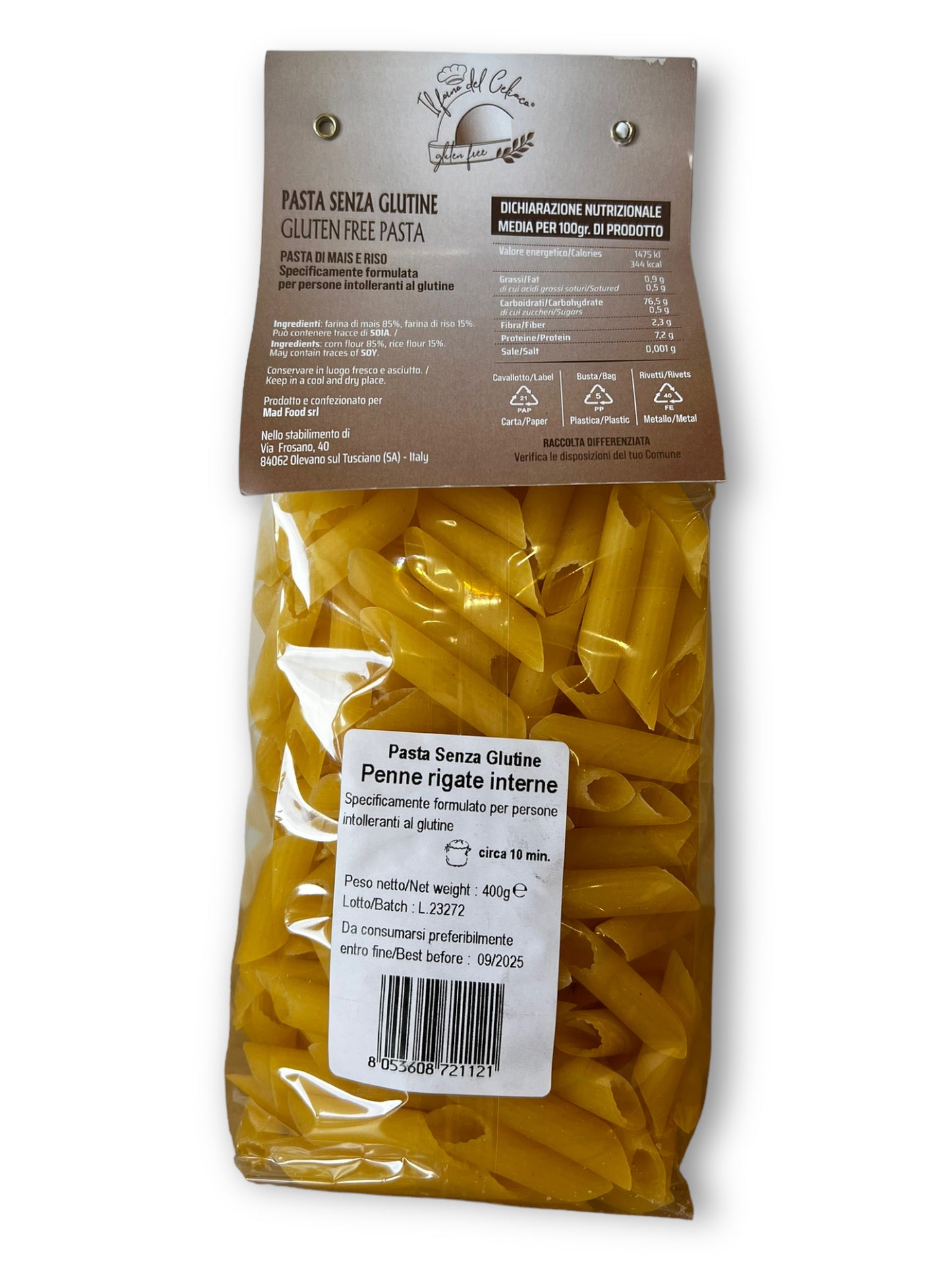 Pasta Penne Rigate IL FORNO DEL CELIACO - gr 400