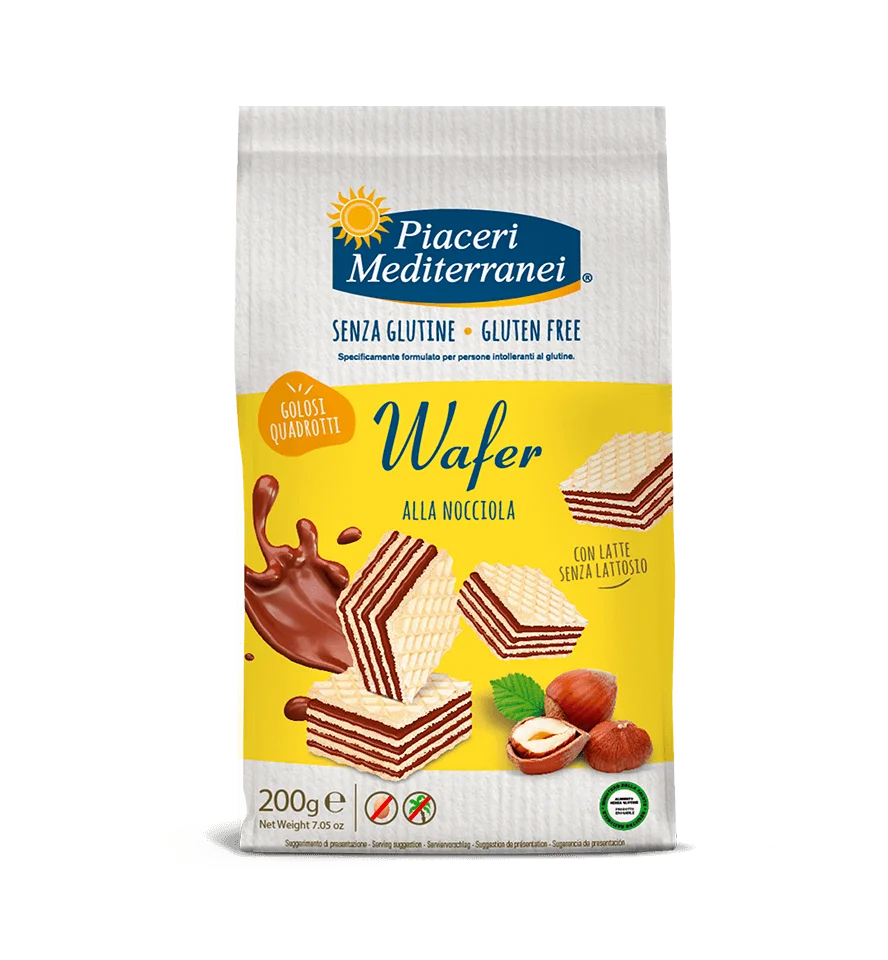 PIACERI MEDITERRANEI - WAFER ALLA NOCCIOLA 200G