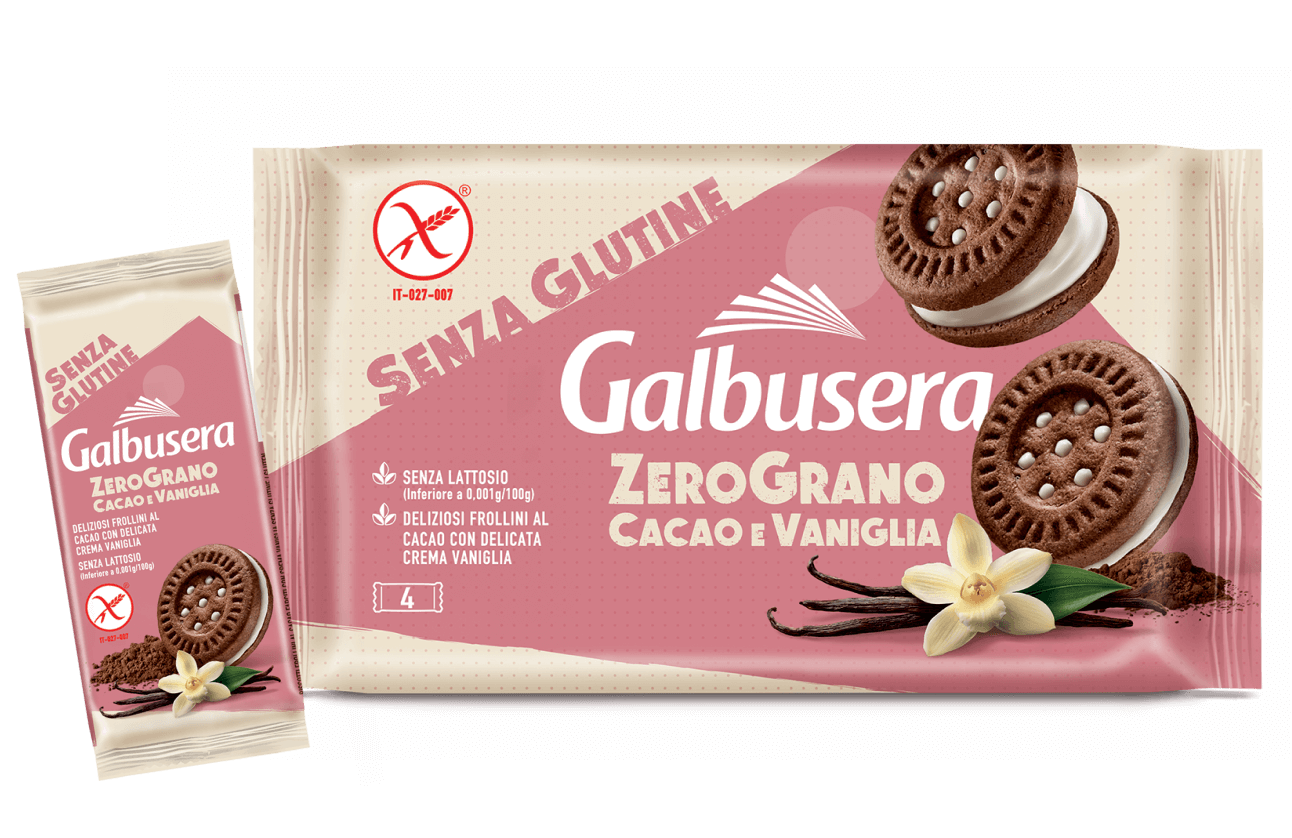 GALBUSERA - FROLLINO FARCITO CACAO E CREMA VANIGLIA 160 gr