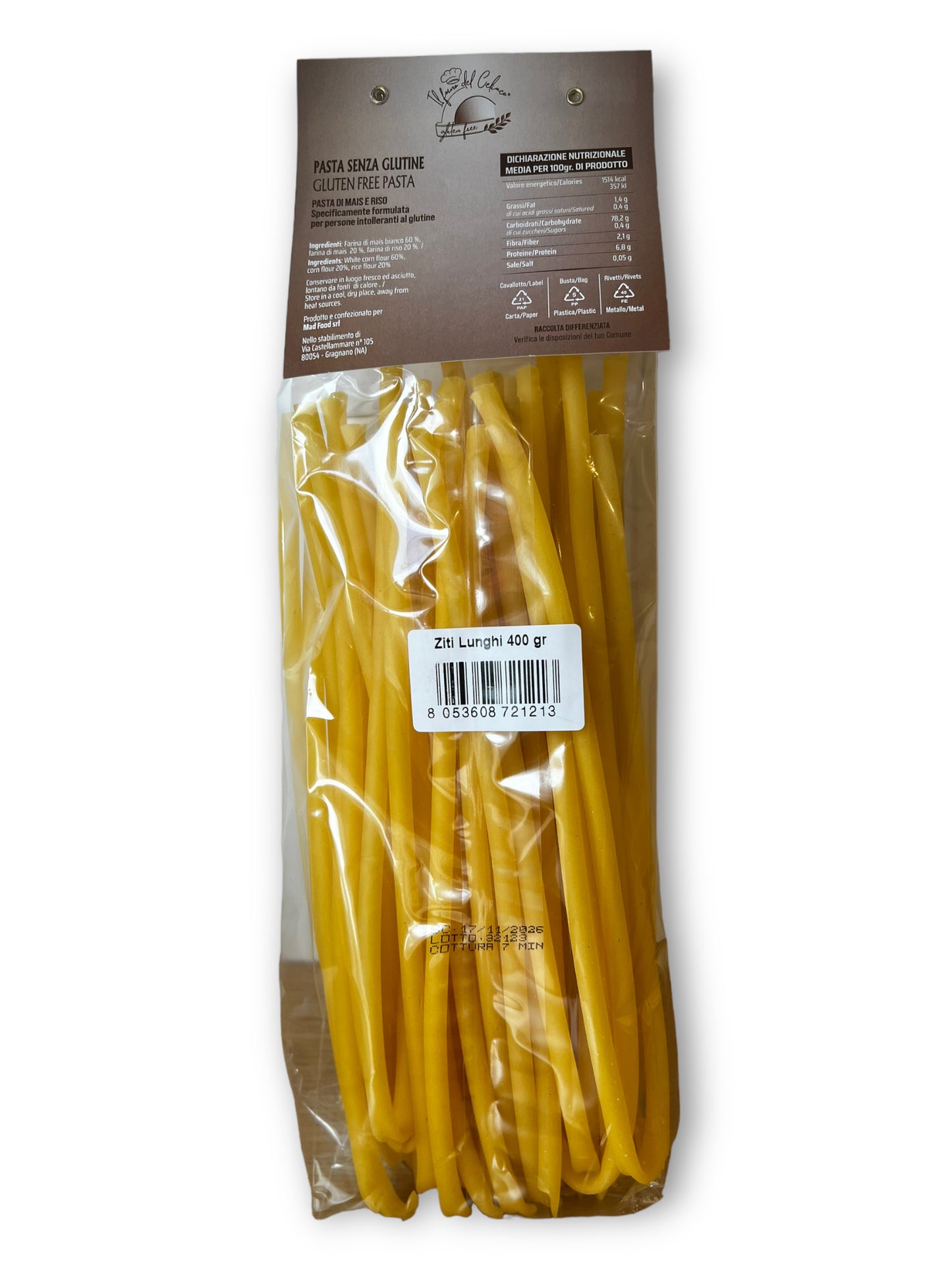 Pasta Ziti Lunghi IL FORNO DEL CELIACO - gr 400