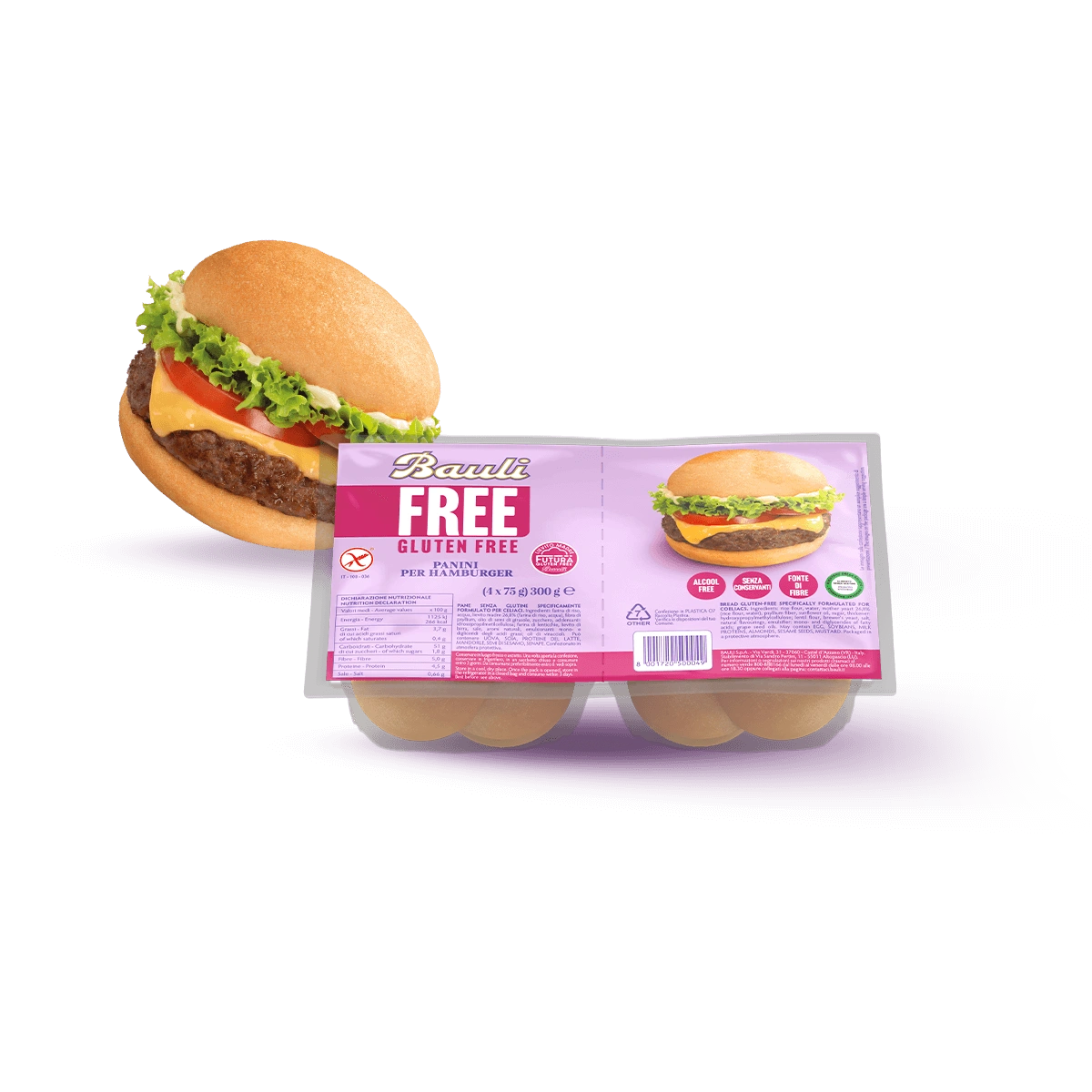 Bauli Panini per Hamburger Senza Glutine 300g