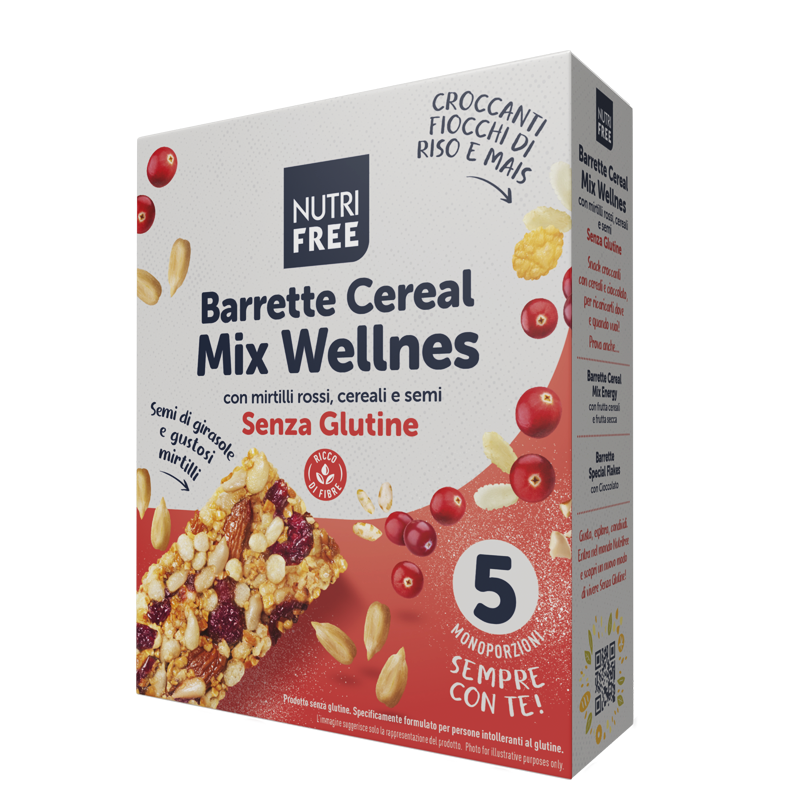 NUTRIFREE - BARRETTE NUTRIFREE - CEREAL MIX WELLNESS Senza Glutine 140 gr (28 gr x 5)