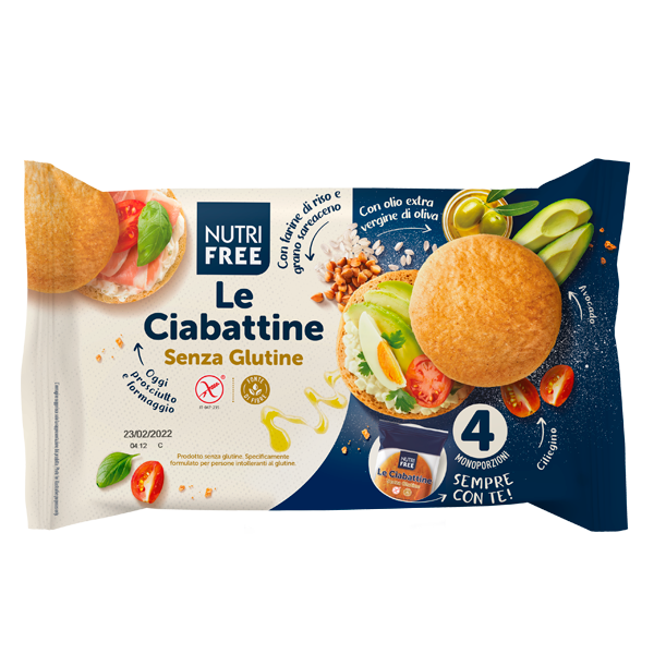 NUTRIFREE - LE CIABATTINE Senza Glutine 200 gr (50 gr x 4)