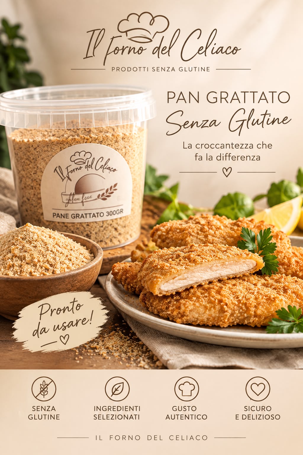 Pan Grattato Senza Glutine IL FORNO DEL CELIACO - gr 300