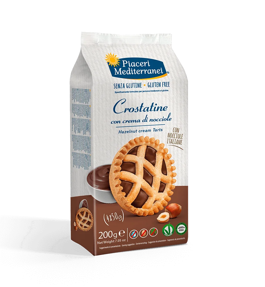 PIACERI MEDITERRANEI - CROSTATINA CON CREMA DI NOCCIOLE 200G