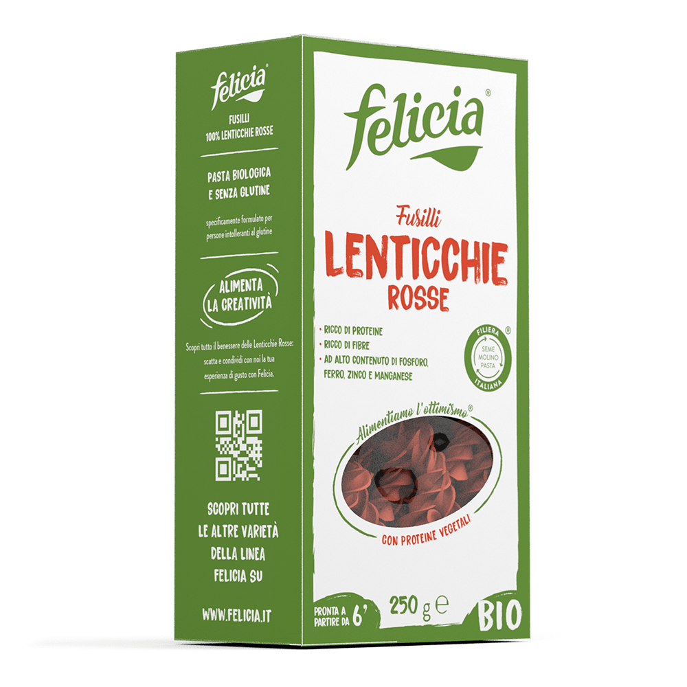 FELICIA - FUSILLI -Lenticchie rosse- 250 gr